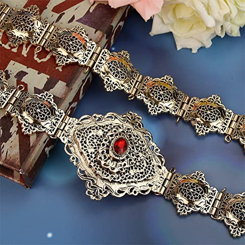 Cinturón de bronce para mujer, cinturón de caftán marroquí, joyería de boda, cadena tradicional Abaya