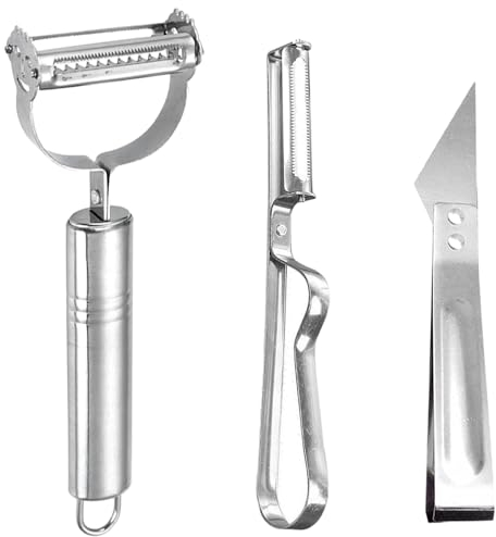 Set di 3 Pelapatate Multifunzione in Acciaio Inox