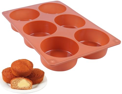 Melearch Teglia per muffin, stampo in silicone per dolci con 6 Stampi Muffin, pirottini in silicone, stampi per muffin antiaderente, stampo mini plumcake - Senza BPA e lavabile in lavastoviglie