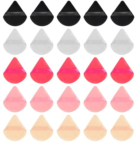 Dreieck Makeup Puderquasten 25 Stück Powder Puff Puderquaste Dreieck Waschbar Wiederverwendbar Sponge Nass Trocken Dreieck Puderquaste Pads für Loses Puder