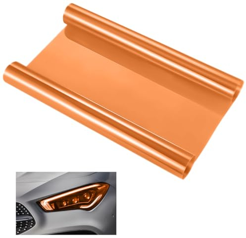 Scheinwerfer Folie Orange, 30 X 120Cm PVC Folie Hitzebeständig Für Lampen, Selbstklebend Scheinwerfer Tönungsfolie, Scheinwerferfolie, Tönungsfolie Scheinwerfer, Rückleuchten Folie