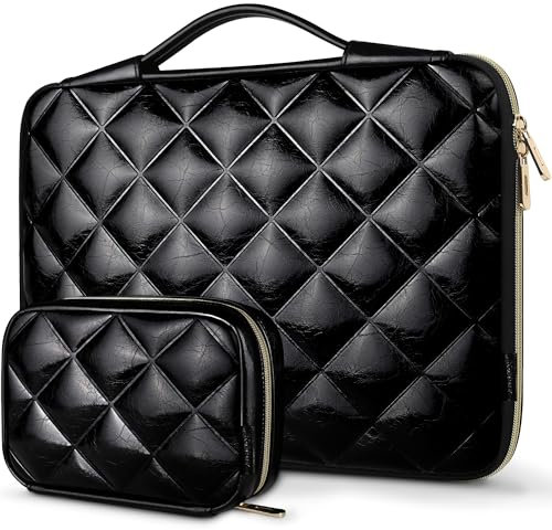 ROEPHY 15.6 16 Inch Laptop Sleeve Case with Accessories Pouch, Waterproof Shockproof Laptop Bag for 16 Inch Dell/HP Pavilion Envy/Lenovo ThinkPad IdeaPad/ASUS Vivobook, Black