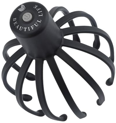 Masajeador de cabeza de pulpo, Masajeador eléctrico para cuero cabelludo | Masajeador de cabeza antiestrés | Masajeador de cabeza de 360 grados TPE con rascador de pelo portátil