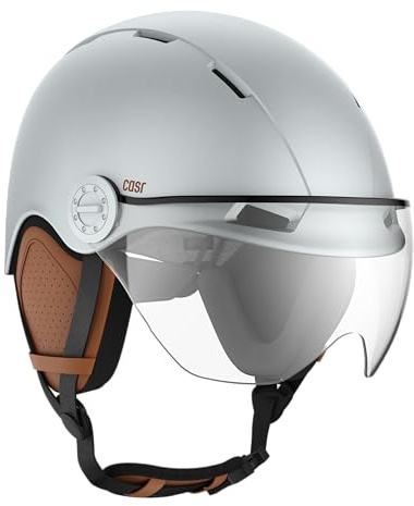 CASR Style Casco Patinete Eléctrico Adulto Hombre Mujer, Casco Bicicleta Adulto con Visera – Urbano E-Bike, Skate, Orejeras Desmontables, Ajustable, Transpirable