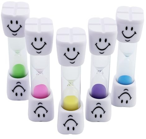 5Pz Clessidra Denti Bambini,Timer Visivo Con Sorriso,3 Minuti Conto Alla Rovescia Per Lavarsi I Denti,Giochi,Cucina,Ufficio