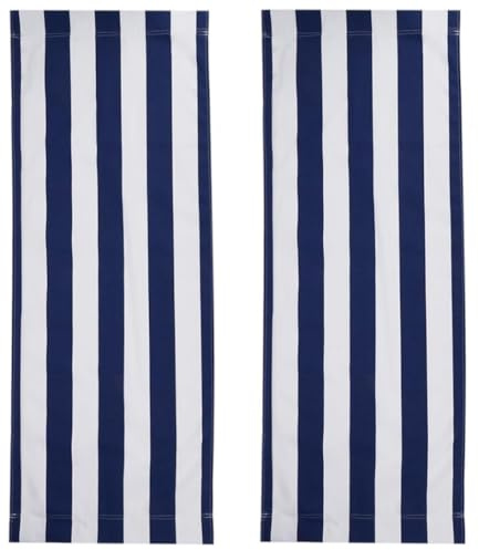 GORGECRAFT 2 Stück Ersatz Leinwand Für Strandsessel Klappbare Liegestühle Für Den Außenbereich Stoffersatz 115 x 43cm Liegesesselstoff Zum Sonnenbaden Im Garten Und Im Innenhof Blaue Und Weiße Streife