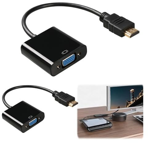 TASSFROO 2 stycken HDMI till VGA-adapter, HDMI till VGA-adapter 1080P H-D-M-I dator till V G A Monitor A-adapter kontakt till hona kompatibel med dator PC monitor projektor HDTV stationär laptop