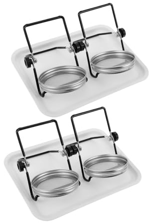 FUTUREORYY 2 Set Kit Germogliatore Casa con Barattoli Bocca Larga Coperchi in Rete Acciaio Inossidabile Vassoio e Supporto per Germogli di Fagioli Accessori Germinazione Versatili ed Eleganti