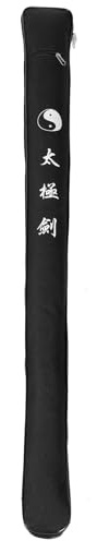 UKCOCO Étui de Transport Sabre Tai Chi 105 Cm en Tissu Oxford Noir Imperméable, Pochette Résistante pour Arts Martiaux, Rangement pour Ouverture Réglable, Paquet à Dos Pratique
