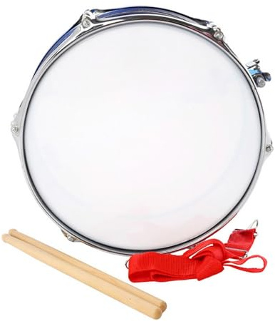 MFMEXUL Caisse Claire de 13 Pouces avec Sangle Réglable, Instrument de Percussion Léger, Instrument de Musique pour Enfants et Adolescents, Bleu