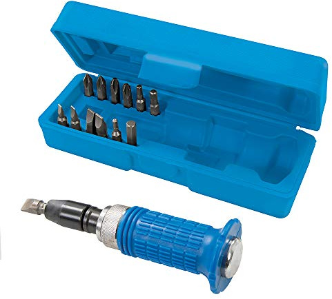 Loops 14 Piece - Handheld Impact Driver Set – Manual Tight Screw Remover – Hammer Strike Chisel | Reversible Action Ratchet Screwdriver Punch Kit – Philips Slotted & Hex Bits