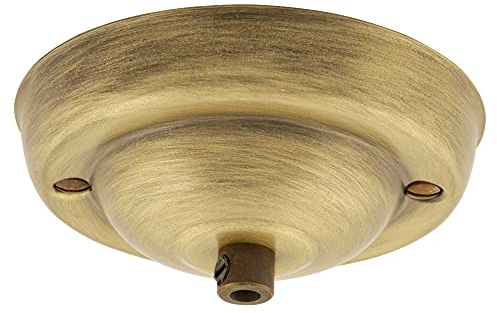 ElekTek Rosone da soffitto con serracavo con diametro 108 mm Finiture metallizzate colori verniciati a polvere per accessori di illuminazione a sospensione Ottone Antico
