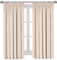 Imperial Rooms Pencil Pleat Blackout Curtains for Living Room - Cream Bedroom Curtains & Drapes Thermal Insulated 46 x 54 Inch Drop Black Out Window Curtain with Matching Tie Backs Two Panels