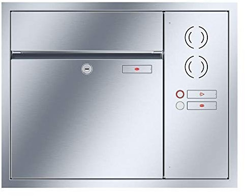 RENZ Buzón empotrado de acero inoxidable V4A, volumen 28 L, filtro de intercomunicación derecho/buzón