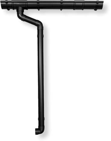 Dachrinnen Set | Flachdach Pultdach (1-Seite) bis 600cm | Kunststoff RG100 DN60 in 3 Farben | Regenrinnen Komplettset | Braun Weiss Anthrazit (Anthrazit)