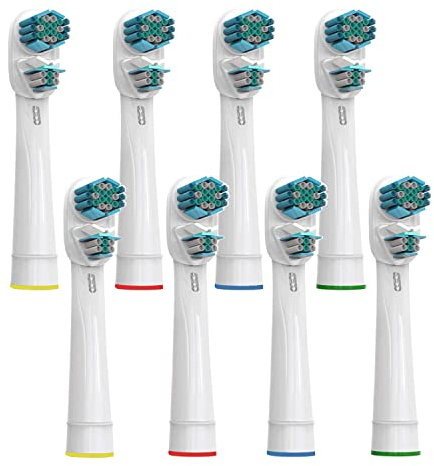 Lot de 8 têtes de rechange pour brosses à dents électriques Braun Oralb Dual Clean