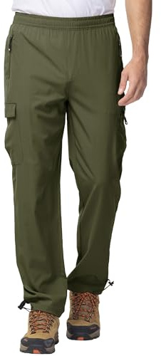 YSENTO Mens Quick Dry Walking Hiking Trousers Outdoor Lightweight Breathable Trekking Work Trousers with Zip Pockets