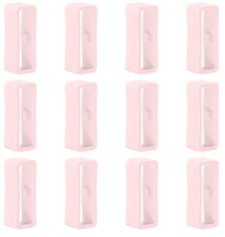 Poo4kark para Amazfit Bip U/Bip U Pro Retenedor de correa para reloj 20mm Reloj de Silicona Correa Retenedor Lazo 12 Unidades Hebilla de Caucho de anillo para Amazfit Bip U/Bip U Pro, Rosa#2