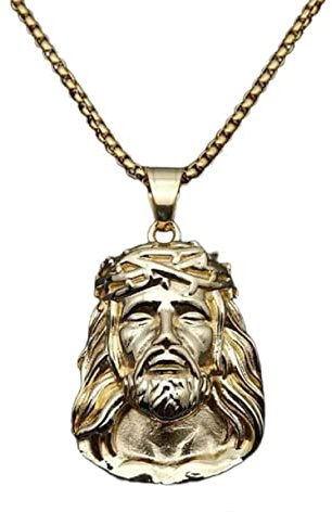 Colgante de Jesús, collar de Jesús para hombres, collar de cabeza de Jesucristo, joyería religiosa Jesús, collar con colgante de Jesús católico, colgante religioso de acero inoxidable para niños,