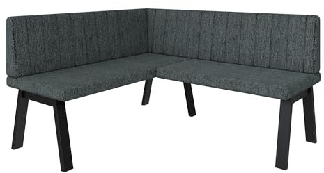 FURNISTAR Eckbank Akiko Metal A - Eckbankgruppe für Ihrem Esszimmer, Küche modern, Sitzecke, Essecke. Perfekt für Küche, Büro und Rezeption. Solide und Starke Verarbeitung. (142x168-Links-Inari96)