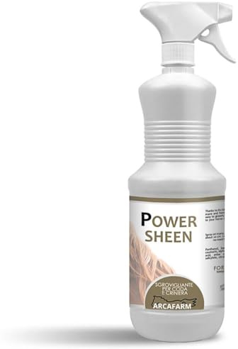 Spray Sgrovigliante Districante Naturale POWER SHEEN per Cavalli 1 Litro - Lozione detergente per Pulizia senza acqua per Animali, scioglie Nodi Coda Criniera e Manto - Made in Italy