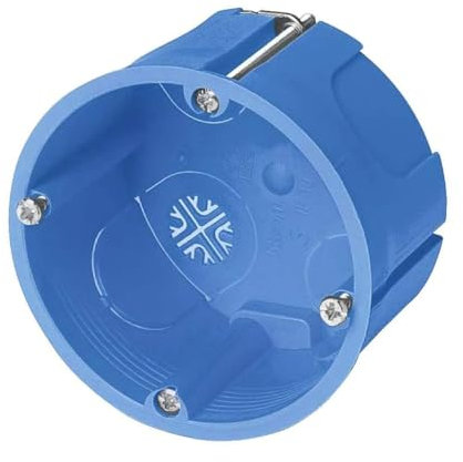 Scatola da incasso ⌀68x40 mm, per pareti leggere, in tecnopolimero, 2 moduli, blu, serie 340 - Elettrocanali EC34040