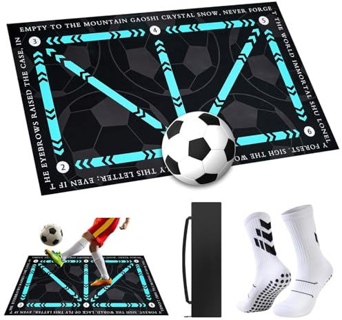 Tapis D'entraînement de Football, Tapis Football Entrainement, Tapis de Foot Antidérapant Silencieux Équipement D'entraînement de Football pour Améliorer Les Dribbles (B)