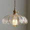 OURLOVEII Vintage Transparente Glas Hängelampe E27 Küche Pendelleuchte mit Messingschalter Höhenverstellbar Küchenlampe Hängend Glas Esstischlampe Für Wohnzimmer Schlafzimmer 25cm