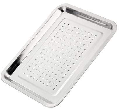 OFFSCH Vassoio Rettangolare Scolapiatti in Acciaio 410 Antiruggine 36x27x2 Cm per Cucina Multifunzionale Finitura a Specchio e Bordi Lisci per Uso Alimentare e Riutilizzo Utensili
