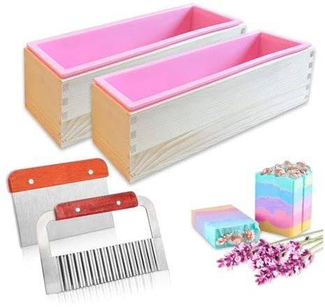 Hscjymnd Forniture per la fabbricazione di sapone Stampo per Pane Rettangolare Flessibile per la fabbricazione di Sapone 47 Oz B 1Set