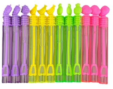 AMSLSIU 100 unids/Set de Tubos de Prueba Agua y jabón Larga duración para Burbujas no tóxicas, Botella Burbujas Transparente para Agua y jabón plástico, Forma Bonita, Botella Fruta vacía