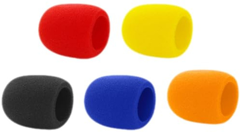 MAGICLULU Copertura in Spugna per Microfono, 5 Pezzi, Antivento, Riduce Rumore, Facile da Installare, per Canto e Parlato