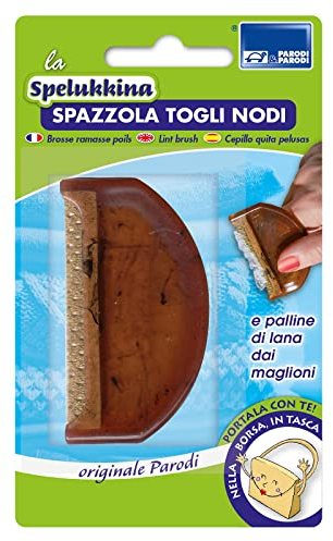 PARODI & PARODI- Spelukkina Spazzola Togli Pelucchi per Abiti, Levapelucchi e Togli Nodi, Efficace su Tutti i Tessuti, Maglioni Abiti, Molto Efficace, leggerissima e Poco Ingombrante 11x17x1 cm
