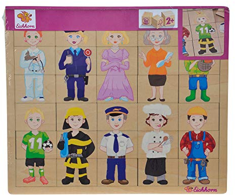 Eichhorn 100005408 - Einlegepuzzle, Mix und Match, Puzzle mit 30 Steckteilen, 26x22cm, FSC 100% Zertifiziertes Lindensperrholz