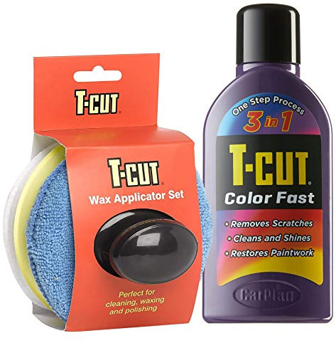 T-Cut Purple Scratch Remover Color Fast Paintwork Restorer Car Polish - 500ml plus a Wax Applicator Set with Handle * 13 Colours Available
