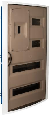 Quadro elettrico da incasso Pladur 40 elementi + 4 cornice bianca piombabile e anta FUME SOLERA