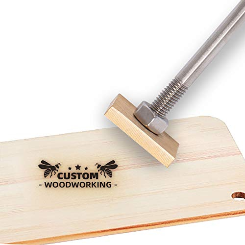 CREATPLANET Custom Wood Branding Eisen 1.2 Leder Branding Eisenstempel Custom Logo BBQ Heat Stamp Mit Messingkopf Und Holzgriff Für Die Holzbearbeitung, Backen Und Handgefertigtes - Biene # 1