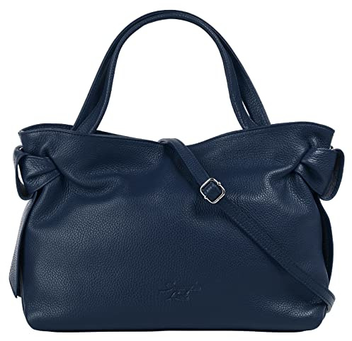 Samantha Look Handtasche Echt Leder Damen 021331 Made in Italy, Stilvolle Leder Tasche mit Reißverschluss, Einsteckfächern und Tragehenkeln, Smartphonefach