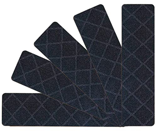 Ray-Velocity Stufenmatten Set, Treppenstufen Matten Modern 76x20.3cm Rutschfeste Innentreppenläufer für Holzstufen, Treppenteppich Selbstklebend Sicherheit Stufenteppich für Kinder, Älteste, Haustiere