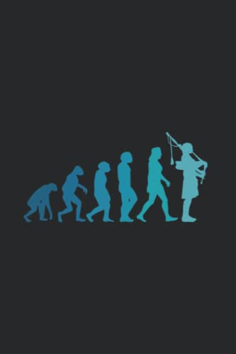 Dudelsack: Evolution Dudelsackspielerin: Notizbuch / Notizheft für Bagpipe Bagpiper A5 (6x9in) liniert mit Linien