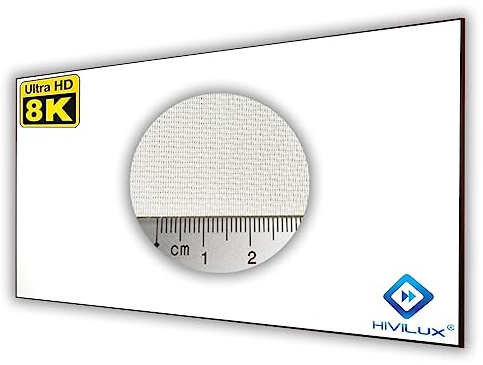 HiViLux® Ultra tunn Zero ALR akustisk ramkanvas ramlös vit duk: HiViWhite Cinema 5D akustisk transparent gain = 1,1/kantlös (16:9 150 tum bild: 332 x 187 cm)