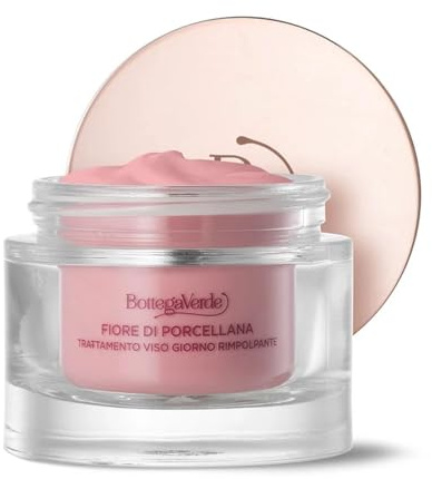 Bottega Verde - Fiore di Porcellana, Crema Viso Antirughe e Antietà, 50 ml, Trattamento Perfezionatore Correttivo Globale, Azione Rimpolpante, Pelli Normali o Secche