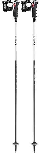 LEKI Women's Carbon 14 3D Ski Poles, Natural Carbon-White-Gold, 125 cm