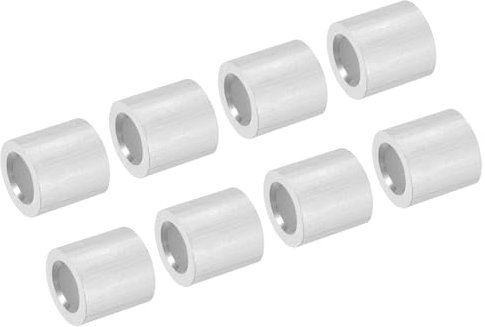 PATIKIL 8 Stück Aluminiumhülse Ovale 5/16/8mm Drahtseilhülsen Aluminum Crimpschlaufe Hülse für Drahtseil und Kabel Zwinge, Silber