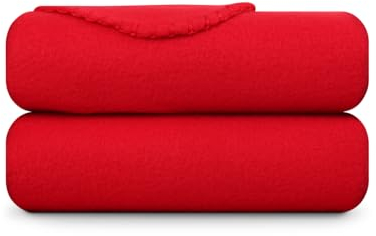 Fleecedecke 130x170cm (Dunkelrot) Wohndecke, Kuscheldecke - Öko Tex warme Coral Fleece Decke, kuschelig und atmungsaktiv mit Kettelrand - Autodecke