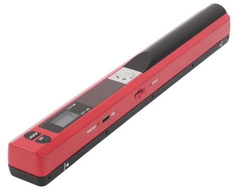 Scanner de Documents Mobile, 3 Modes de Résolution, Bonne compatibilité, Scanner de Photos Portable, Prend en Plusieurs Formats de Fichiers pour Les Opérations Bancaires (Rouge)