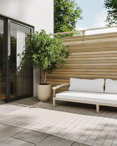 benuta Basic In- & Outdoor Teppich Kaleo - Beige 200x300 cm - Geometrische Muster - Wetterfest & UV-beständig für Balkon, Terrasse, Garten, Küchenteppich & Wohnzimmerteppich - Leicht zu Reinigen