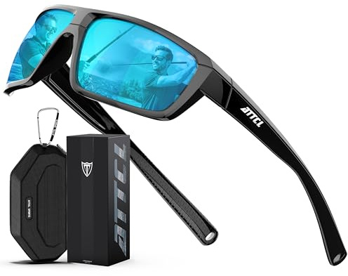 ATTCL Lunettes de soleil polarisées pour homme, protection UV400, TR90, ultra légères pour la conduite, la pêche et l'extérieur, M