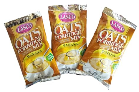 LASCO Oats Porridge Mix, Quick Cook, Breakfast Cereal, 3 Servings (120g) (120 g, Banana)