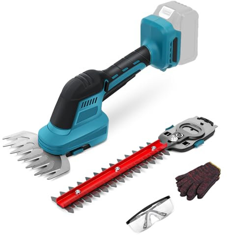 Taille-haie sans fil 2 en 1 compatible avec Makita 18 V, sécateur électrique avec lame de cisaille à arbuste et à gazon (sans batterie)